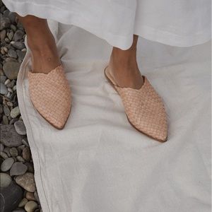 St Agni Caio Woven Flat - nude, size 36